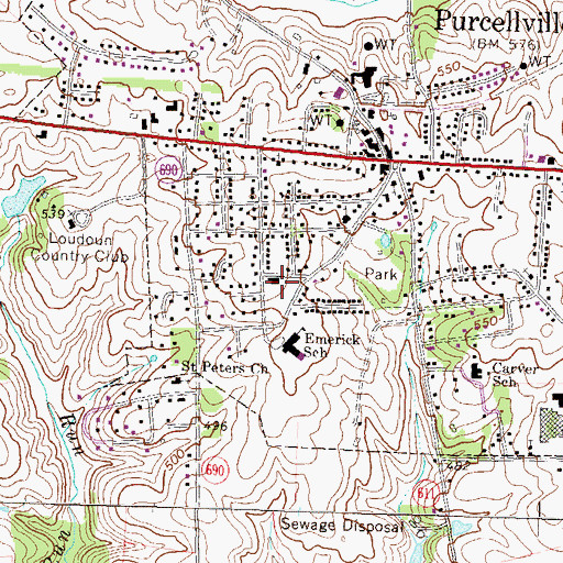Topographic Map of Loudoun Valley Community Center, VA