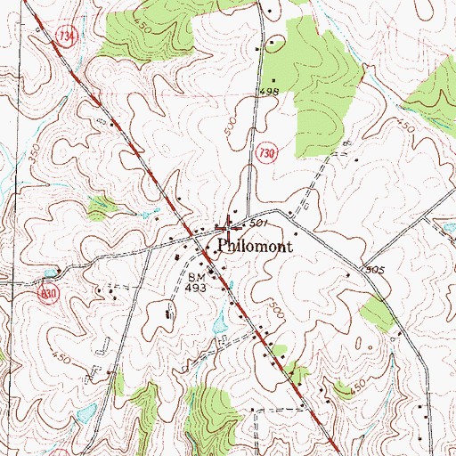 Topographic Map of Philomont Community Center, VA