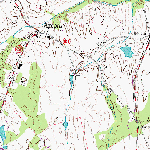 Topographic Map of Arcola Slave Quarters, VA