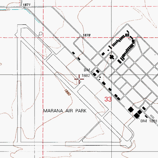 Topographic Map of Pinal Airpark, AZ