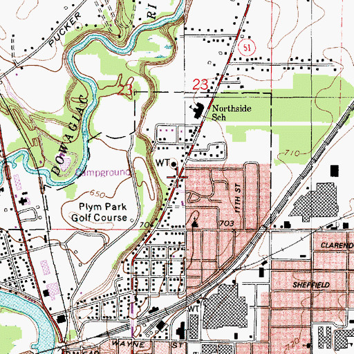 Topographic Map of John and Horace Dodge Historical Marker, MI