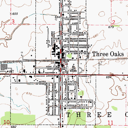 Topographic Map of The Dewey Cannon Historical Marker, MI