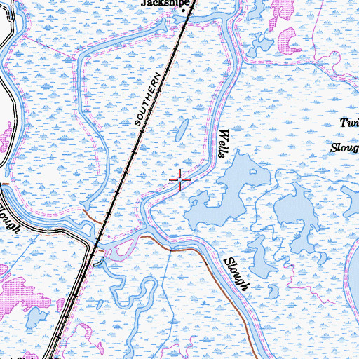 Topographic Map of Wells Slough, CA