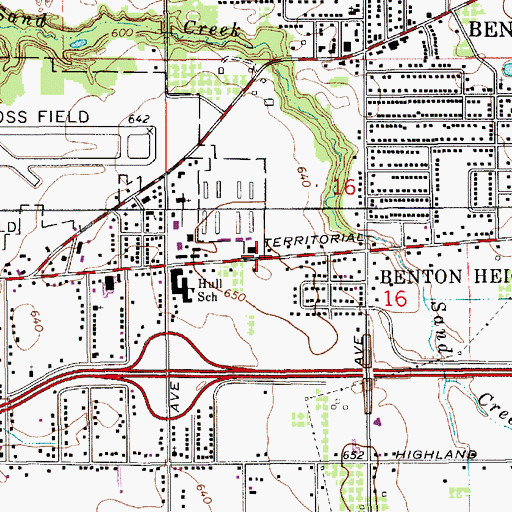 Topographic Map of The Fruit Belt Historical Marker, MI