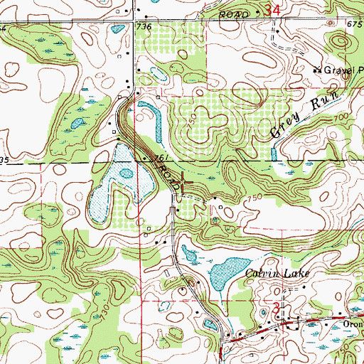 Topographic Map of Colvin Cemetery, MI