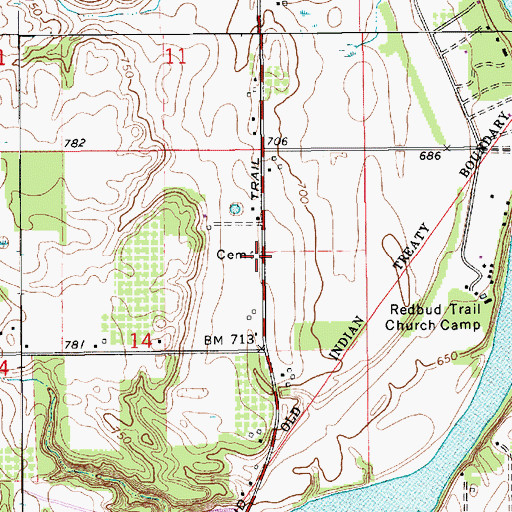 Topographic Map of Sherwood Cemetery, MI