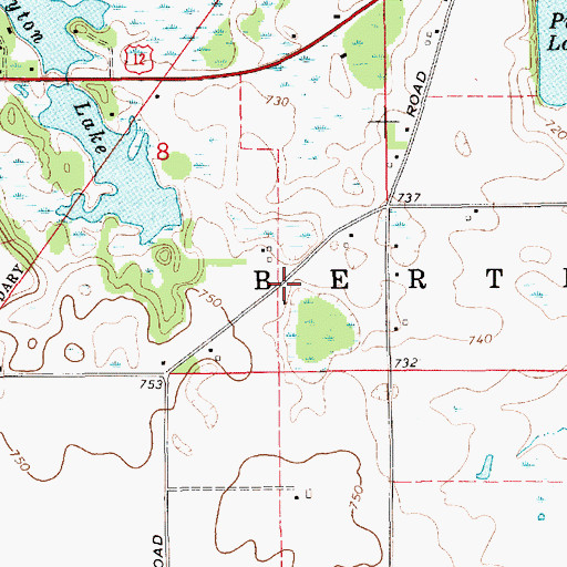 Topographic Map of McGowan Cemetery, MI