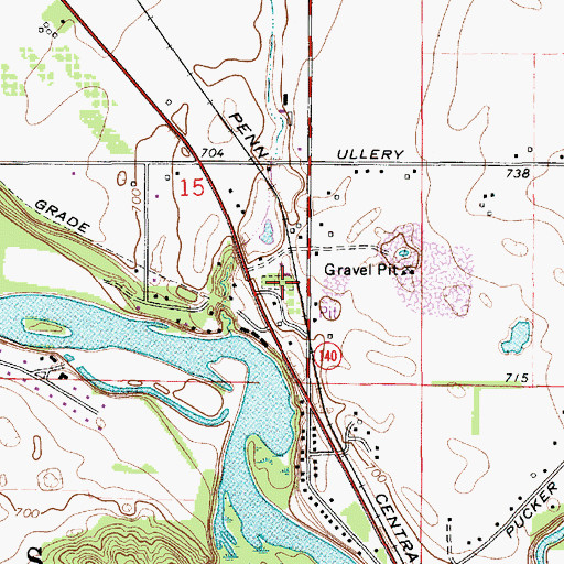 Topographic Map of Johnson Cemetery, MI