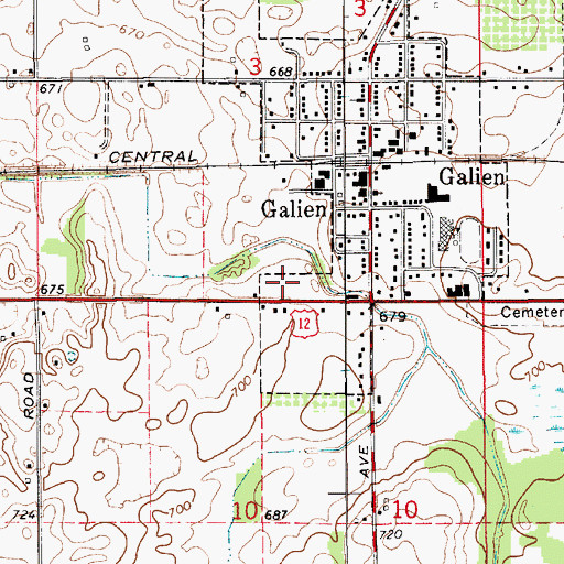 Topographic Map of Germinder and Ward Graves, MI