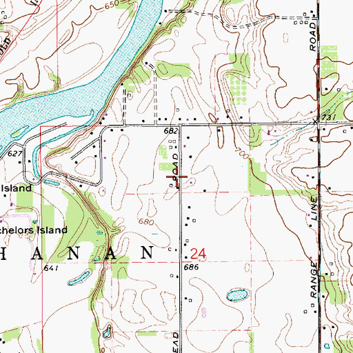Topographic Map of Benton Cemetery, MI