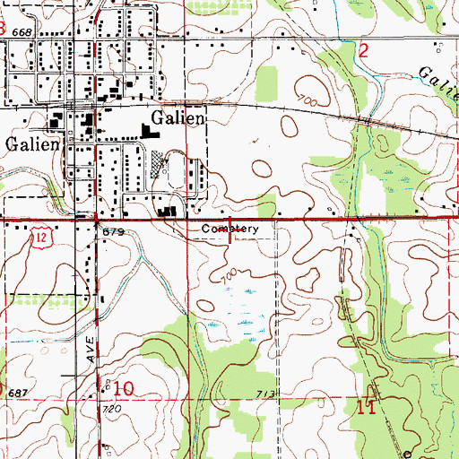 Topographic Map of Galien Township Cemetery, MI