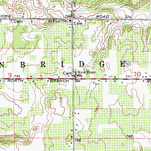 Topographic Map of Zion Evangelical United Brethren Cemetery, MI