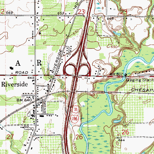 Topographic Map of Interchange 4, MI