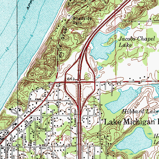 Topographic Map of Interchange 7, MI