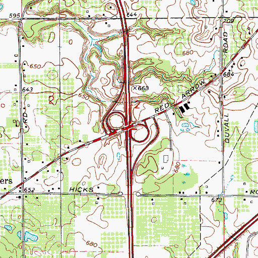 Topographic Map of Interchange 1, MI