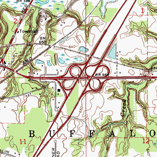 Topographic Map of Interchange 4A, MI