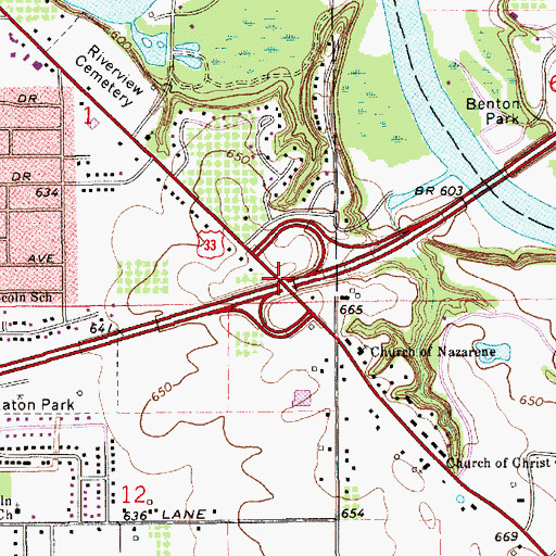 Topographic Map of Interchange 27, MI