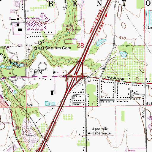 Topographic Map of Interchange 30, MI