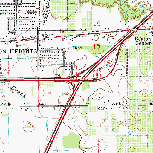 Topographic Map of Interchange 33, MI
