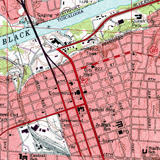 Topographic Map of Alston Building, AL