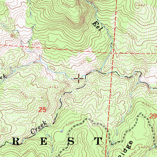 Topographic Map of Wesley Ives Creek, CA