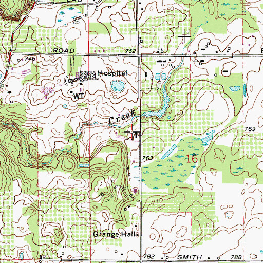 Topographic Map of Love Creek County Park, MI