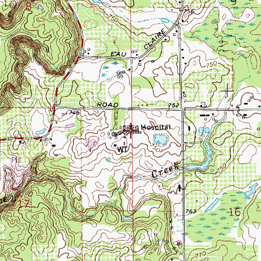 Topographic Map of Lakeland Continuing Care Center, MI