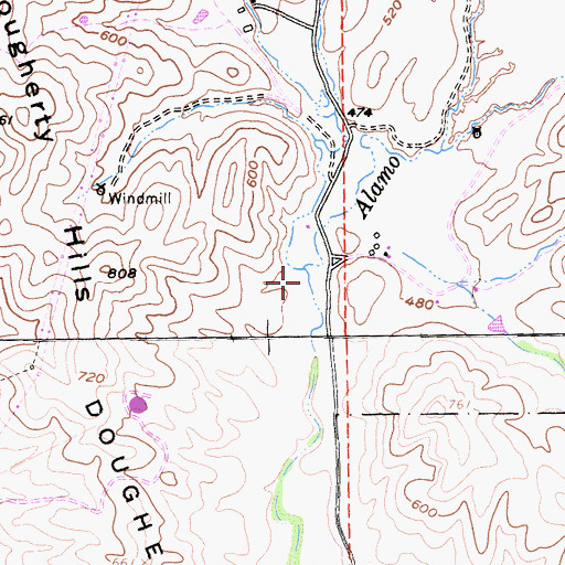 Topographic Map of West Branch Alamo Creek, CA