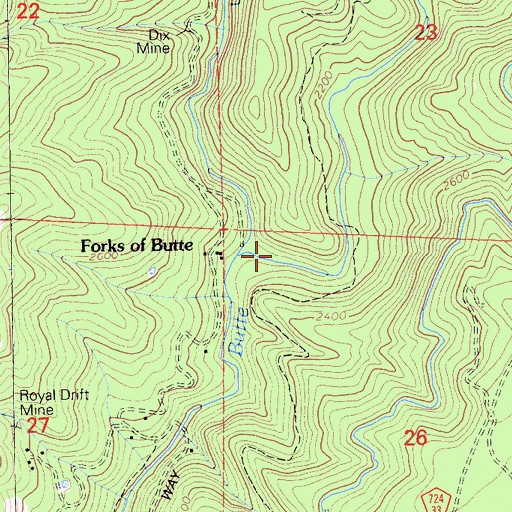 Topographic Map of West Branch Butte Creek, CA
