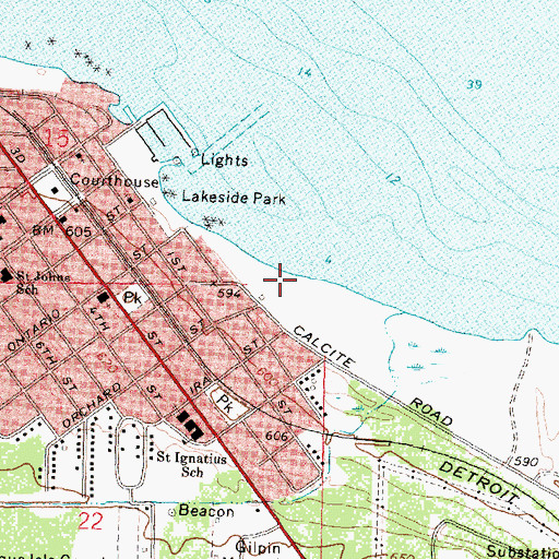 Topographic Map of South Shore Park, MI