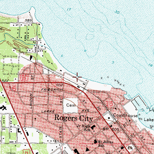 Topographic Map of North Shore Park, MI
