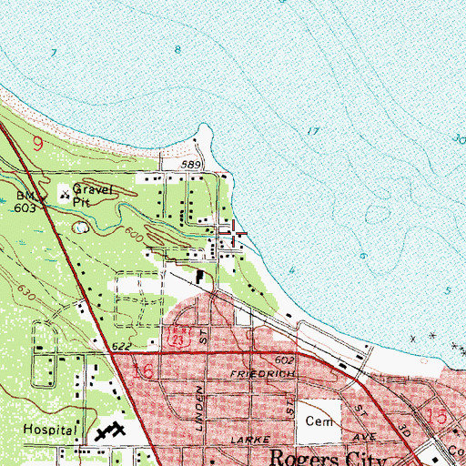 Topographic Map of Riverview Park, MI