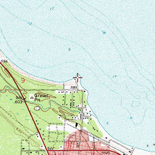 Topographic Map of Seagull Point Park, MI