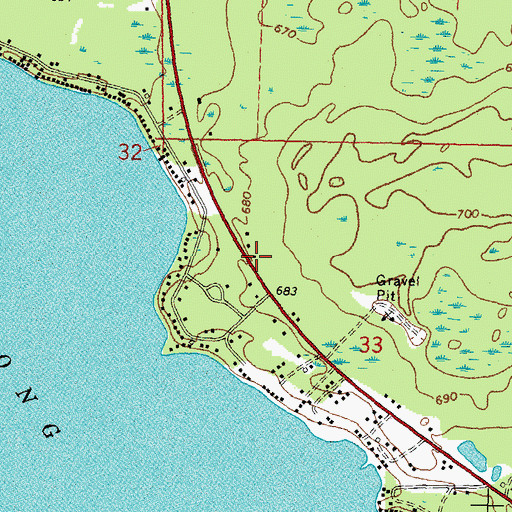 Topographic Map of Presque Isle Fire Department, MI