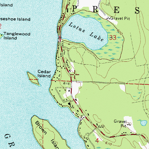 Topographic Map of East Grand Lake Fire Department, MI