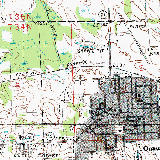 Topographic Map of Edna Lound Recreational Park, MI