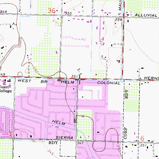 Topographic Map of West Branch Helm Colonial Ditch, CA