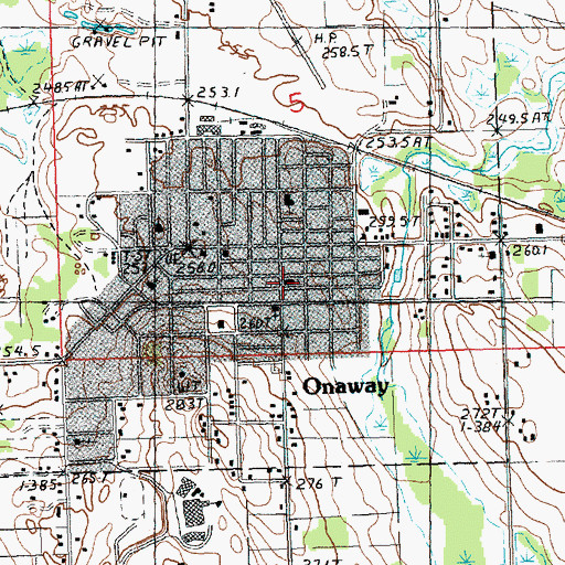 Topographic Map of First Baptist Church, MI