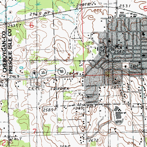 Topographic Map of Seventh-Day Adventist School, MI