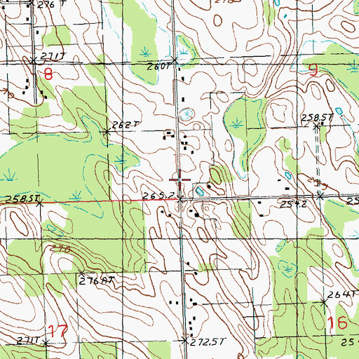 Topographic Map of Holy Cross Lutheran Church, MI