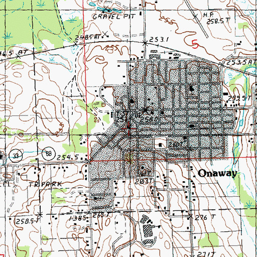 Topographic Map of Saint Paul's Catholic Church, MI