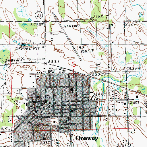 Topographic Map of Onaway Station (historical), MI