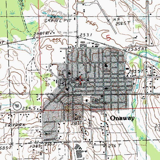 Topographic Map of Onaway Post Office (historical), MI
