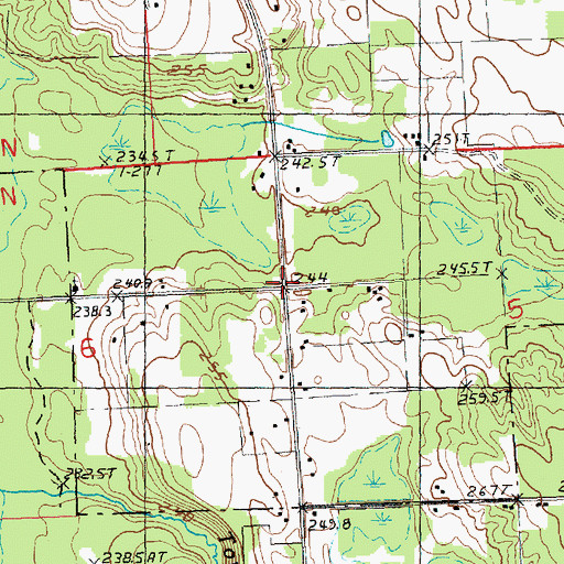 Topographic Map of Forest Waverly Fire Department, MI