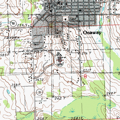Topographic Map of Onaway Area Community Schools, MI