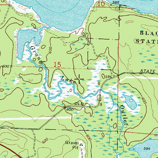 Topographic Map of Thompson's Harbor State Park, MI