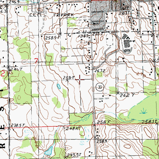 Topographic Map of Onaway Motor Speedway, MI