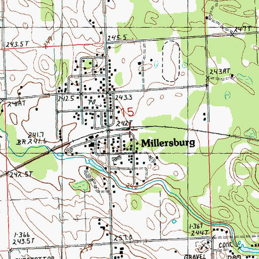 Topographic Map of Millersburg Station (historical), MI