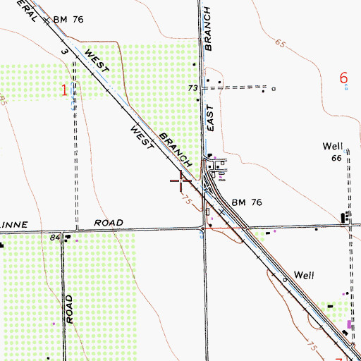 Topographic Map of West Branch Lateral, CA
