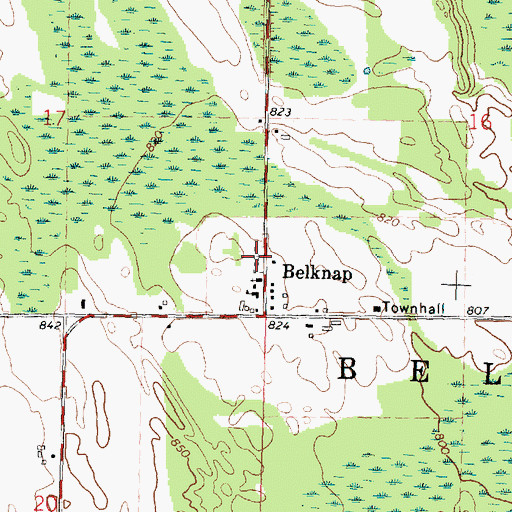 Topographic Map of Saint Michael's Lutheran Cemetery, MI